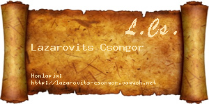 Lazarovits Csongor névjegykártya